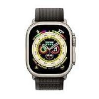 Apple Watch Ultra (GPS + Cellular mit 49mm) Titangehäuse mit Trail Loop Schwarz/Grau - M/L (Generalüberholt)